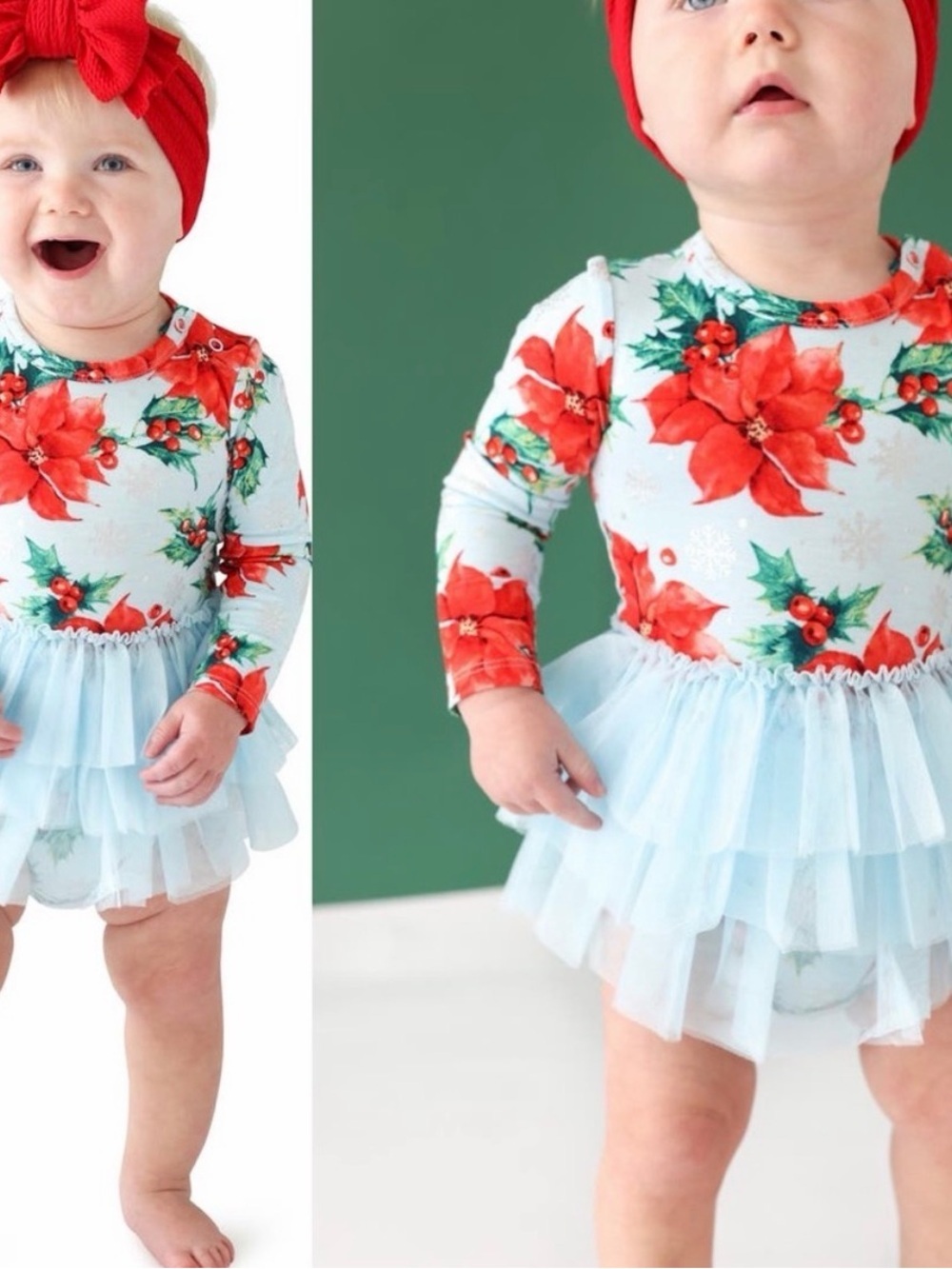 Posh Peanut Baby Winter Lily Tutu Long Sleeve Onesie Size 12-18 Months